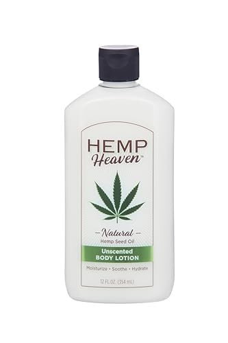 Hemp Heaven Natural Hemp Seed Oil Unscented Body Lotion  Moisturizing  Soothing Skincare ParabenFree for Sensitive Skin with 18 Oz