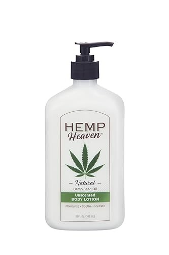Hemp Heaven Natural Hemp Seed Oil Unscented Body Lotion  Moisturizing  Soothing Skincare ParabenFree for Sensitive Skin with 18 Oz