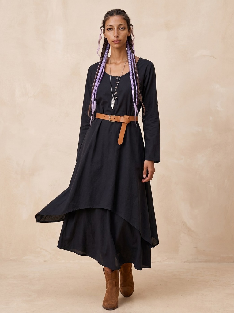 [1337-BL-ML] Olivia Maxi Dress — Black