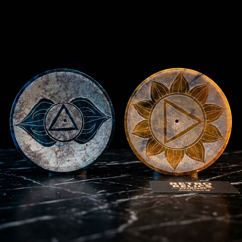 Soapstone Colour Etched Chakra Incense Holders